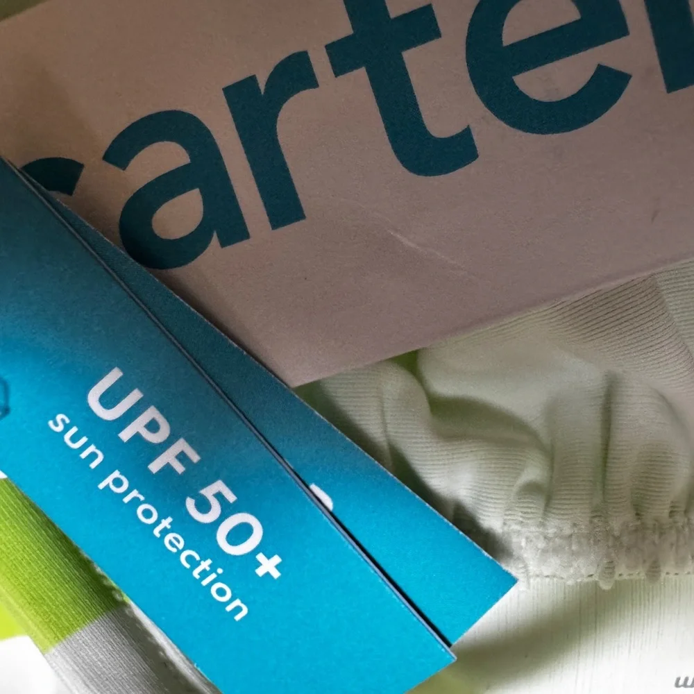 NWT NEW Carter's Green White Striped Swimsuit SZ 18 Mon UPF 50 - Picture 5 of 8